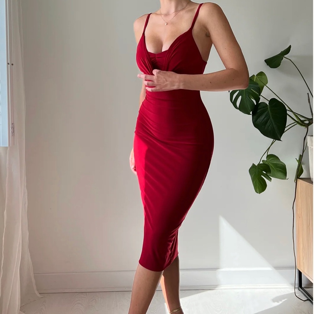 Dorset Drape Dress with Built-In Bra XS / Bright Red